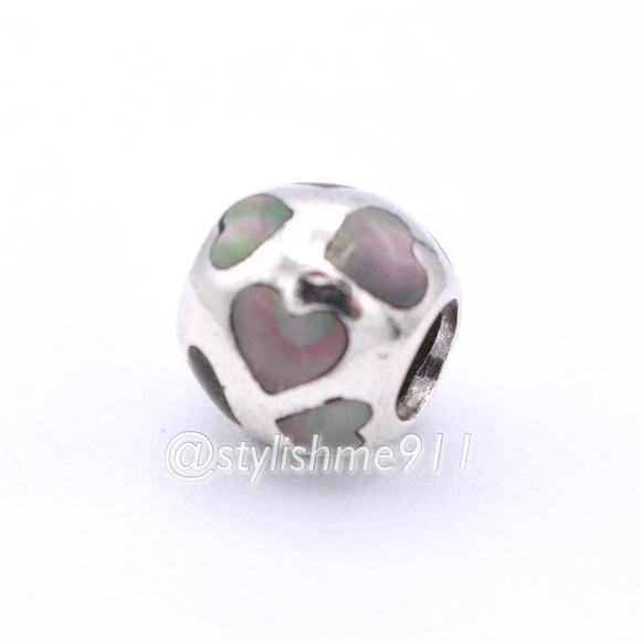 Authentic PANDORA Love Me Black Mother of Pearl Charm - 790398MPB - Picture 7 of 8